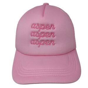 Aspen Aspen Aspen Snapback Trucker Hat Pink One Size Mesh Back Outdoor